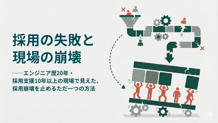 採用の失敗と現場の崩壊｜負の連鎖を断つ「仕掛け」とは──エンジニア歴20年・採用支援10年以上の現場で見えた、採用崩壊を止めるただ一つの方法